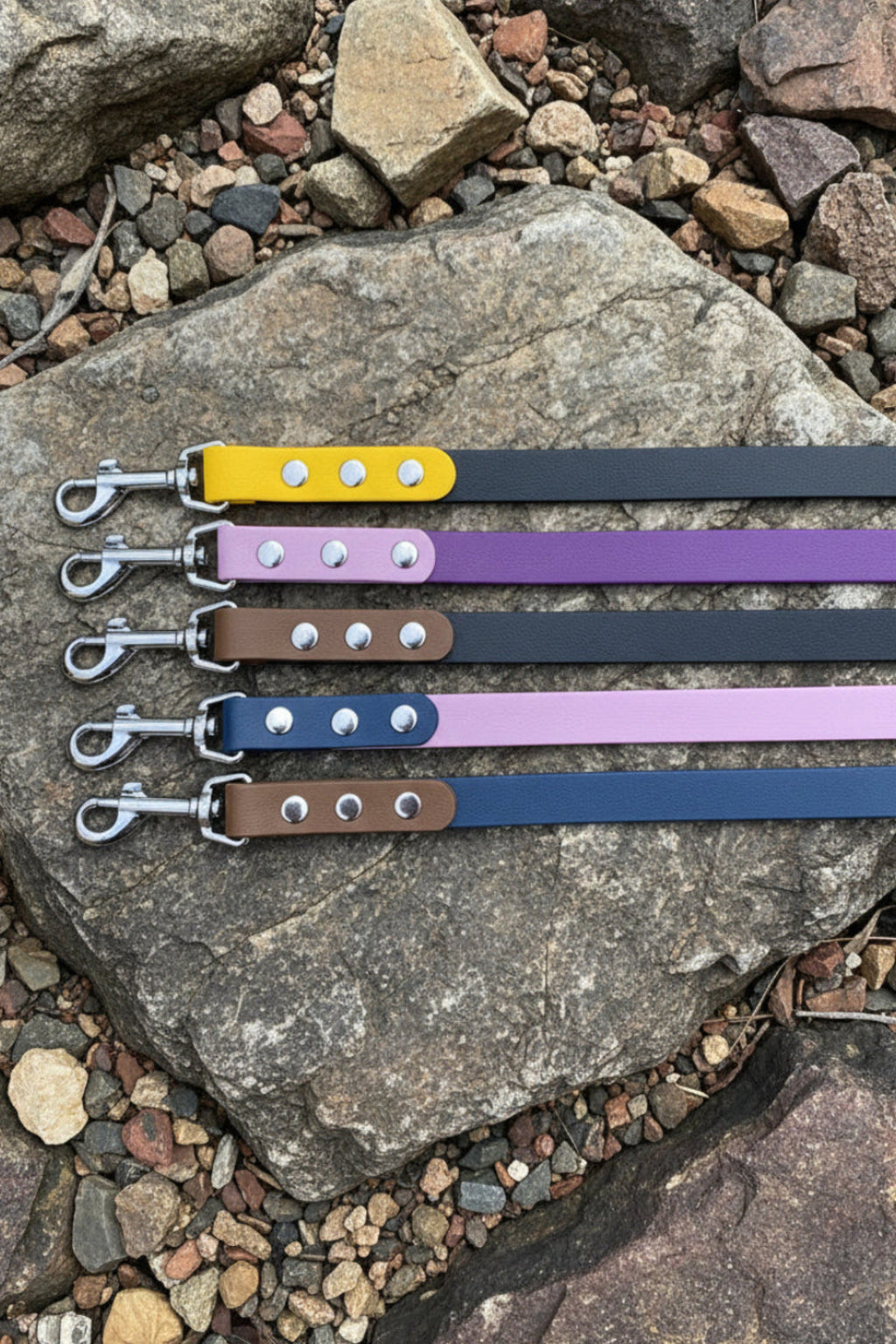 laisse bi-couleurs pvc pour chien, made in france, fabrication artisanale.