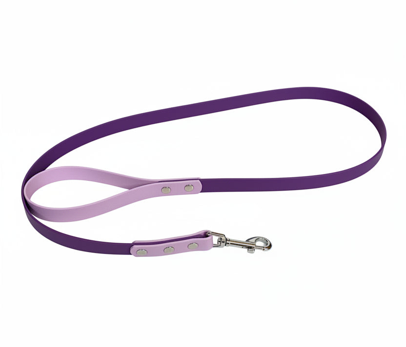 Laisse pour chien bi-couleurs artisanale en PVC 20mm – 135 cm – Qimmi Gold