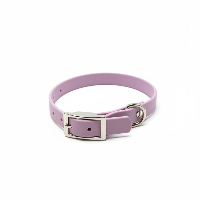 collier ceinture lavande Qimmi Gold en pvc biothane
