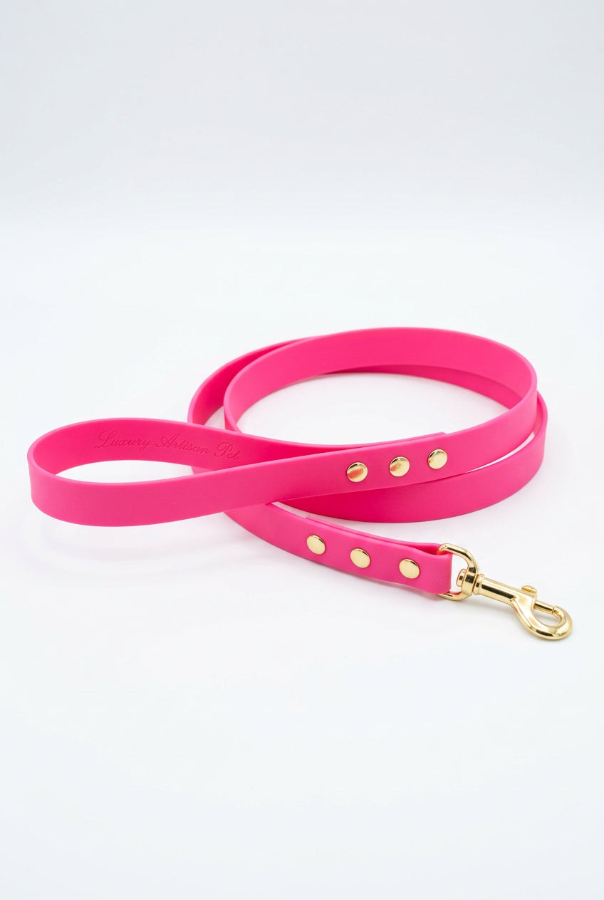 laisse pour chien rose fluo
