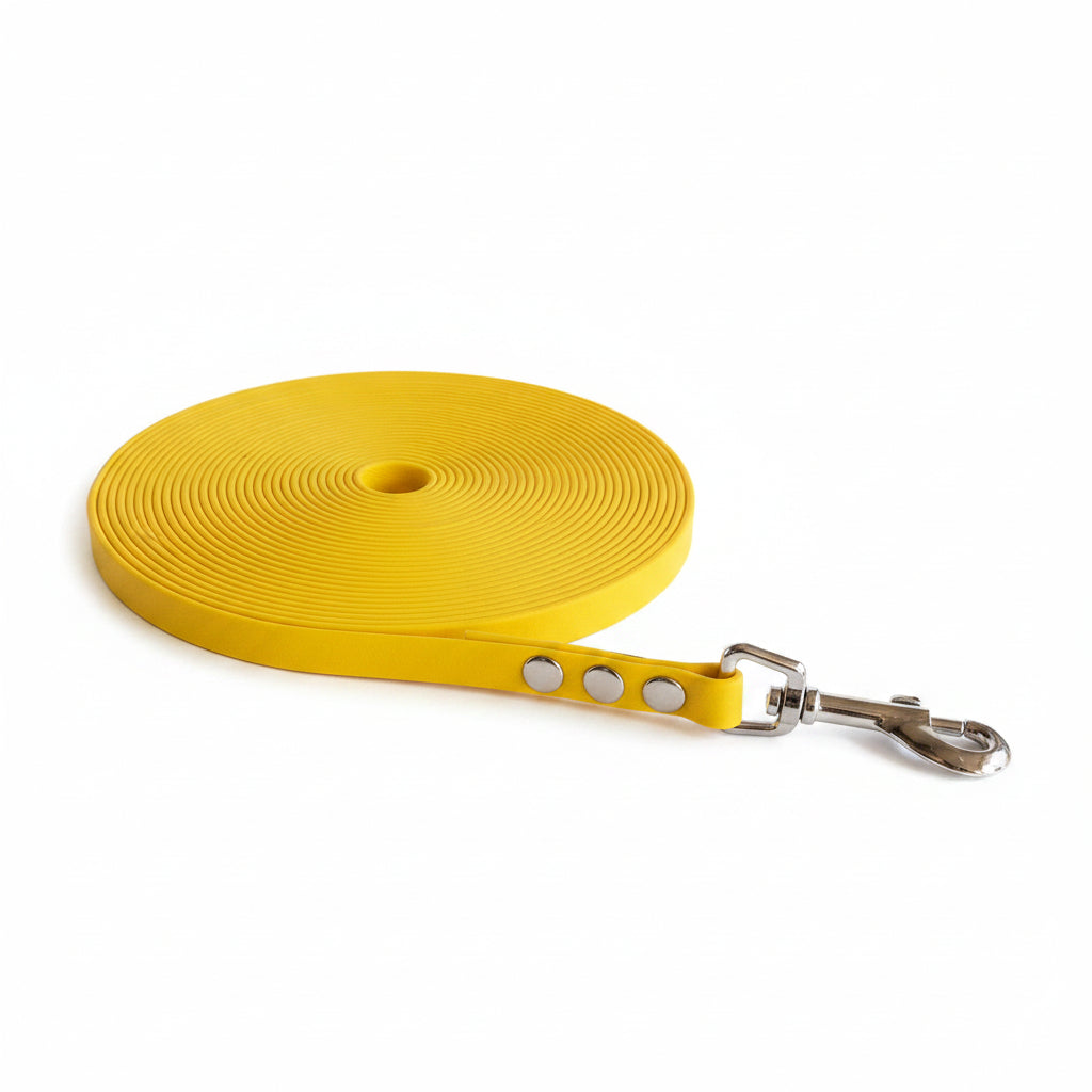 Longe en pvc pour chien 13 mm
Fabrication artisanale
Made in France
Longe imperméable, nettoyage facile.
Qimmi Gold